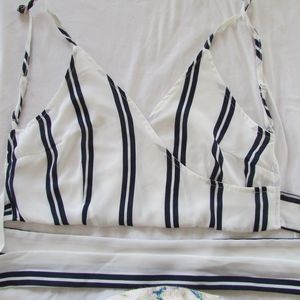 Stripe Cropped Halter Top